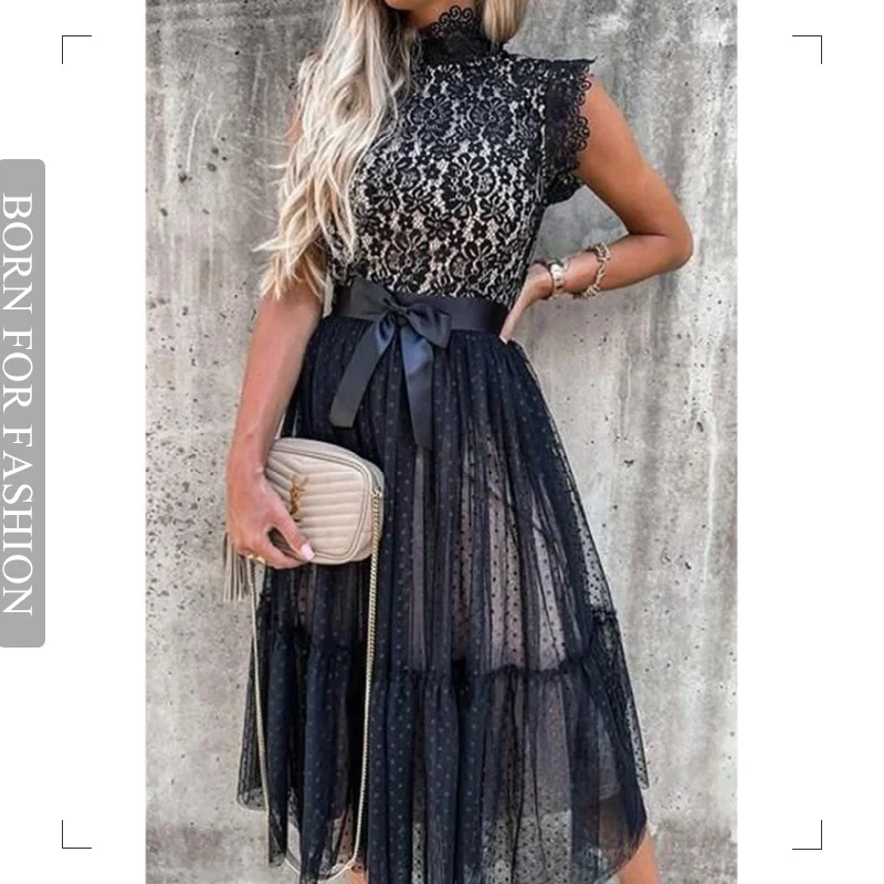 Chic Lace Cutout Midi Dress Sexy Mesh Sleeveless A-line Party Evening Dress Women Elegant Luxury Festival Clothing 2023 Autumn
Chic Lace Cutout Midi Dress Sexy Mesh Sleeveless A-line Party Evening Dress Women Elegant Luxury Festival Clothing 2023 Autumn