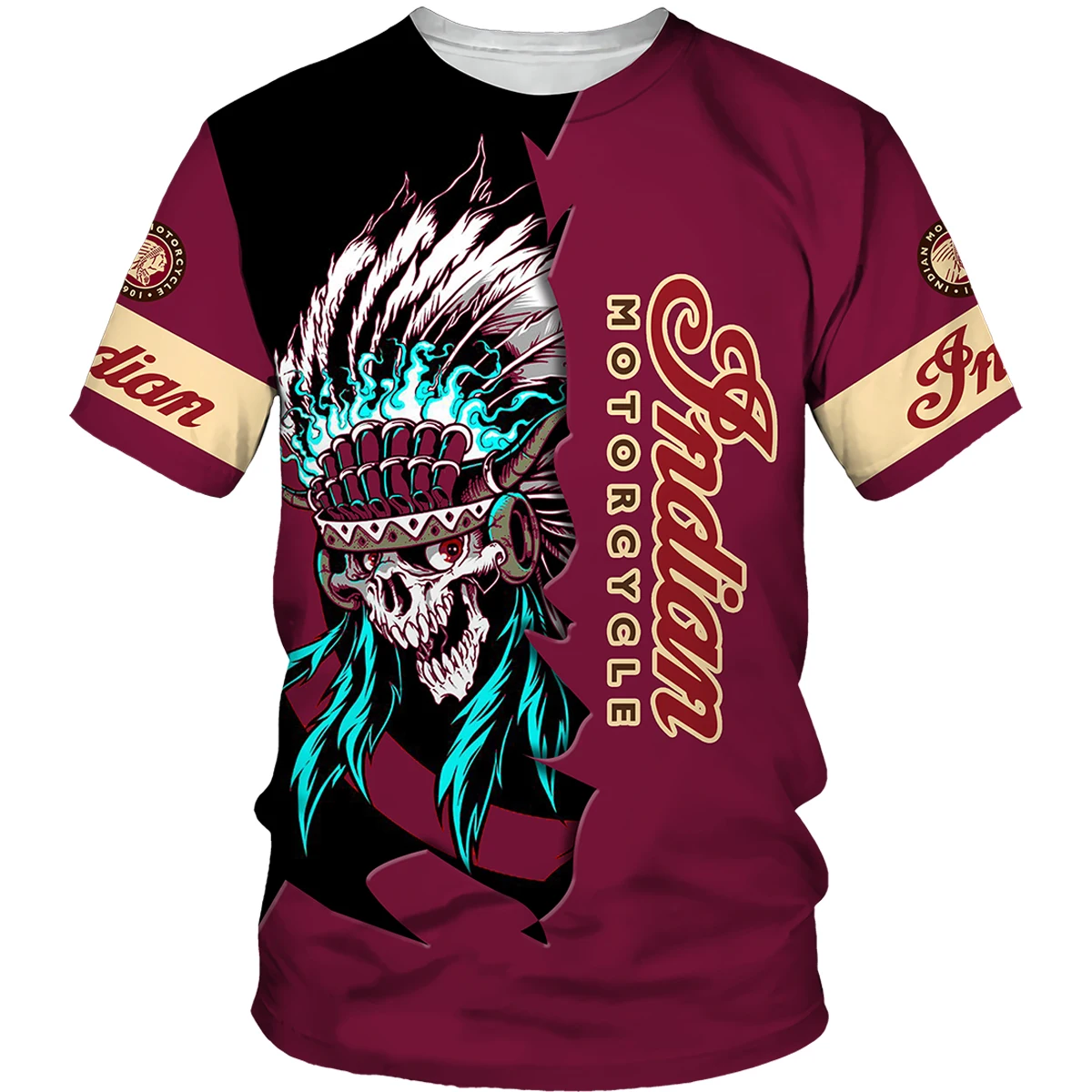Indian Skull Style Motorcycle Print T Shirt Men Oversize Casual Short Sleeve Quick Dry Tee Tops Summer Unisex Clothes Streetwear
Indian Skull Style Motorcycle Print T Shirt Men Oversize Casual Short Sleeve Quick Dry Tee Tops Summer Unisex Clothes Streetwear