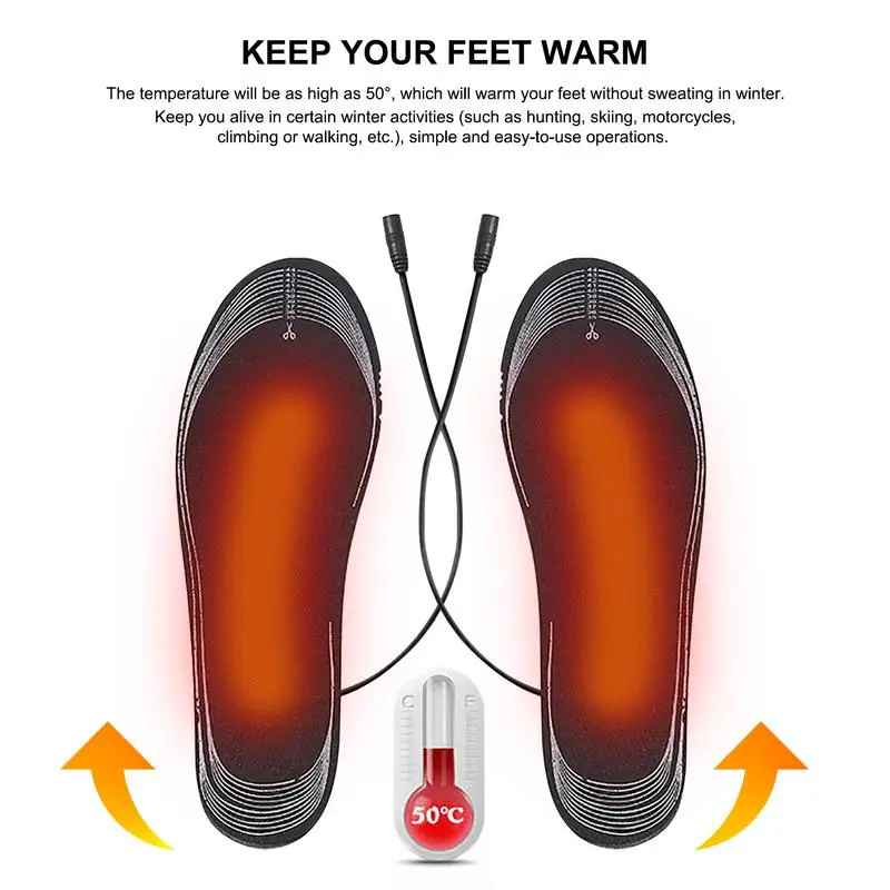 USB Rechargeable Heated Shoe Insoles Feet Warm Sock Pad Electrically Heating Insoles Winter Washable Warm Thermal Insoles Unisex
USB Rechargeable Heated Shoe Insoles Feet Warm Sock Pad Electrically Heating Insoles Winter Washable Warm Thermal Insoles Unisex