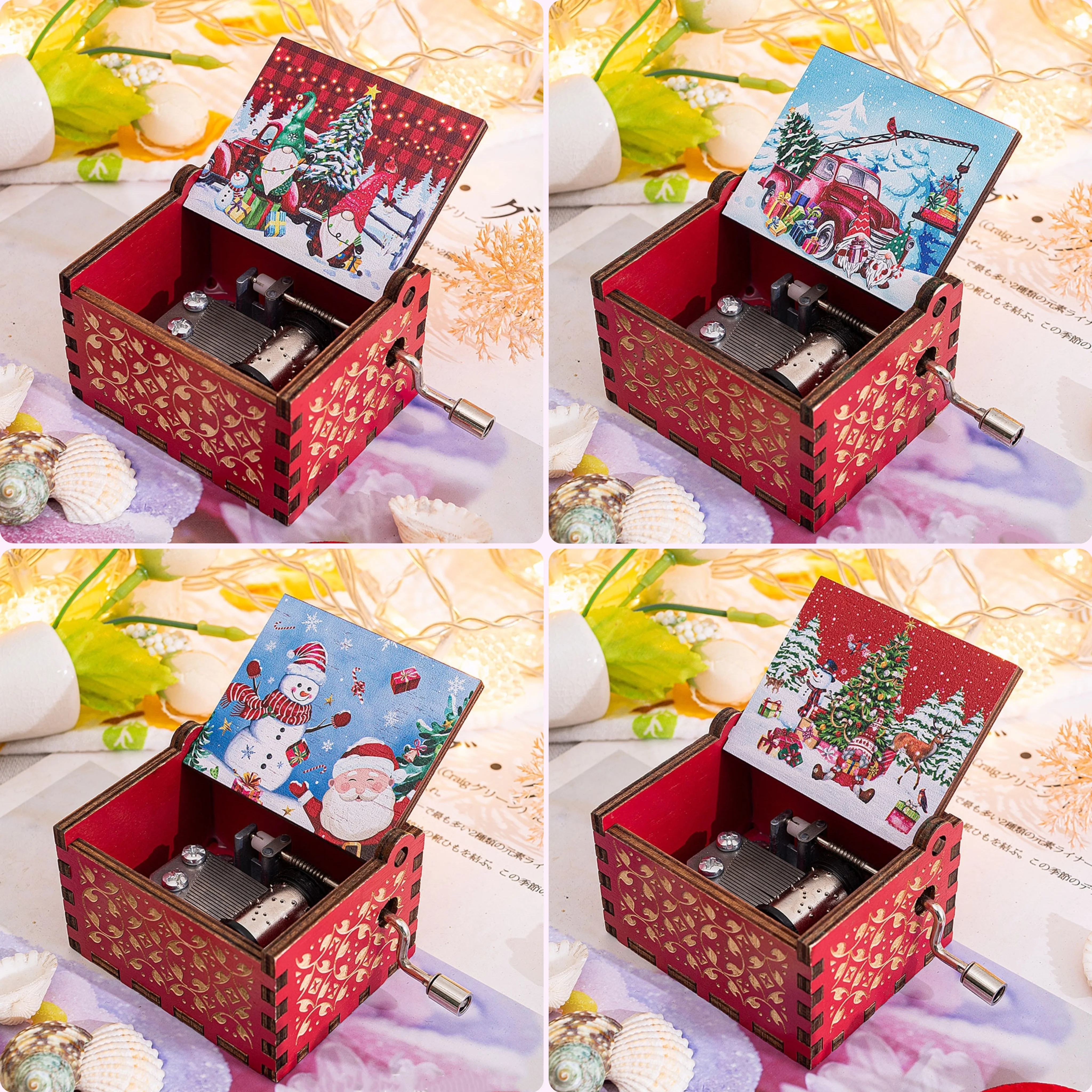 Red Christmas Music Box Wooden Hand Crank Musical Box Santa Claus Theme New Year Christmas Gift Birthday Present for Children
Red Christmas Music Box Wooden Hand Crank Musical Box Santa Claus Theme New Year Christmas Gift Birthday Present for Children