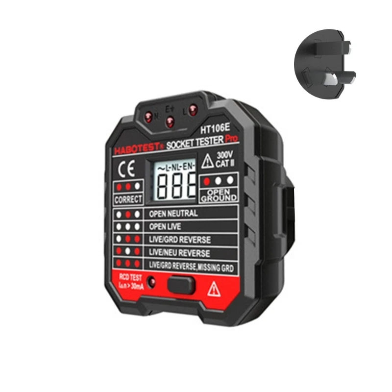 Digital Display Socket Tester Uk Plug Polarity Phase Check Detector Voltmeter 40JE
Digital Display Socket Tester Uk Plug Polarity Phase Check Detector Voltmeter 40JE
