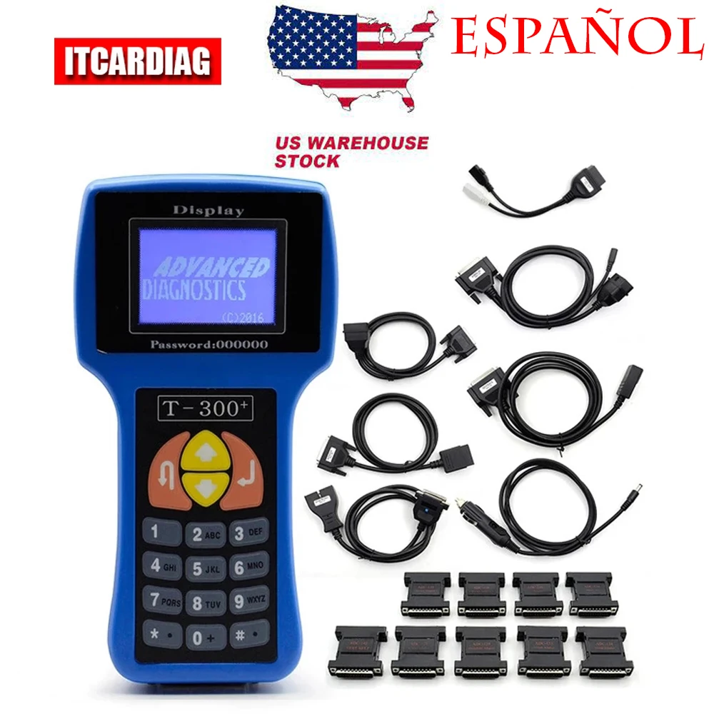 

T300 Car Key Programmer T-code 2018 v17.8 OBDII OBD2 Multi Vehicle Diagnostic Tool T300+ English/Español