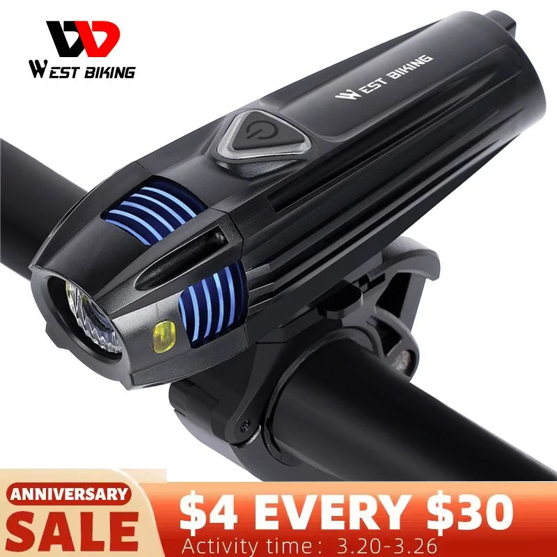 WEST BIKING Bike Front Light USB Rechargeable Bicycle Flashlight Handlebar LED Headlight Waterproof Cycling Lights for Bike
WEST BIKING Bike Front Light USB Rechargeable Bicycle Flashlight Handlebar LED Headlight Waterproof Cycling Lights for Bike