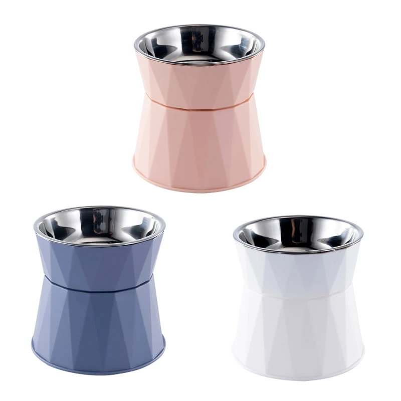 

27RE Elevated Bowls Small Dog Raised Food Feeding Dish Stainless Steel Bowl with Stable Stand Feeder for cats and Puppies