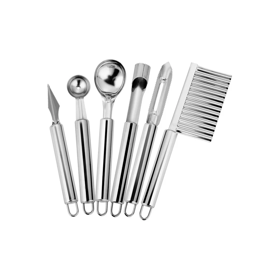 6 Pcs/Set Stainless Steel Kitchen Tool Set Vegetable Fruit Knife Corer Carving Spoon Potato Peelers Grater Hotel
6 Pcs/Set Stainless Steel Kitchen Tool Set Vegetable Fruit Knife Corer Carving Spoon Potato Peelers Grater Hotel
