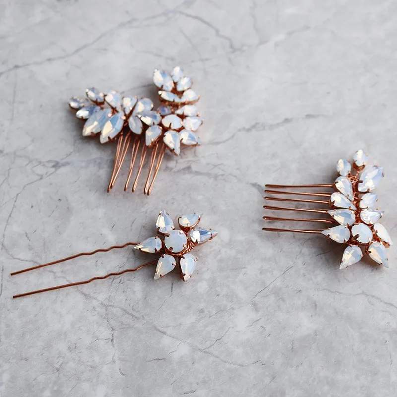 Rose Gold Color Bridal Combs Hair Pins Handmade Fashion Wedding Aceessories Women Hair Piece
Rose Gold Color Bridal Combs Hair Pins Handmade Fashion Wedding Aceessories Women Hair Piece