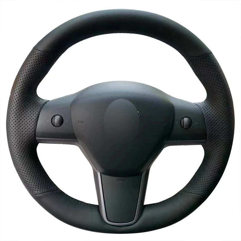 Hand Sewing Steering Wheel Cover with Leather for Tesla Model 3 Braiding Car Accessories
Hand Sewing Steering Wheel Cover with Leather for Tesla Model 3 Braiding Car Accessories