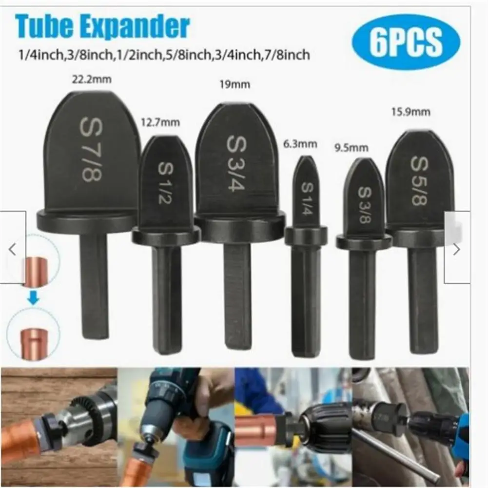 6pcs Flaring Tube Air Conditioner Copper Pipe Expander Bearing Steel Swaging Tool Drill Bit Set
6pcs Flaring Tube Air Conditioner Copper Pipe Expander Bearing Steel Swaging Tool Drill Bit Set