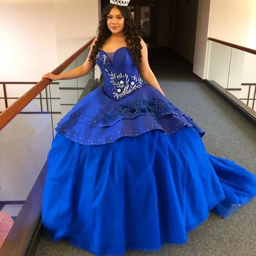 Vestidos De Quinceañera Dresses 2022 Sweetheart Hot Drill Tiered Royal Blue Sweet 16 Prom Gowns Lace Up Back Robes De Soirée
Vestidos De Quinceañera Dresses 2022 Sweetheart Hot Drill Tiered Royal Blue Sweet 16 Prom Gowns Lace Up Back Robes De Soirée