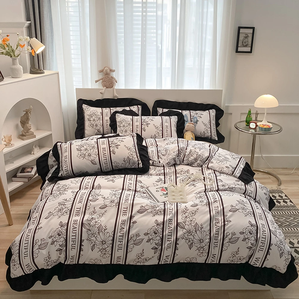 Ruffles Bedding Set For Bedroom Soft Bedspreads For Double Bed Home Comefortable Duvet Cover Quality Quilt Cover And Pillowcase
Ruffles Bedding Set For Bedroom Soft Bedspreads For Double Bed Home Comefortable Duvet Cover Quality Quilt Cover And Pillowcase