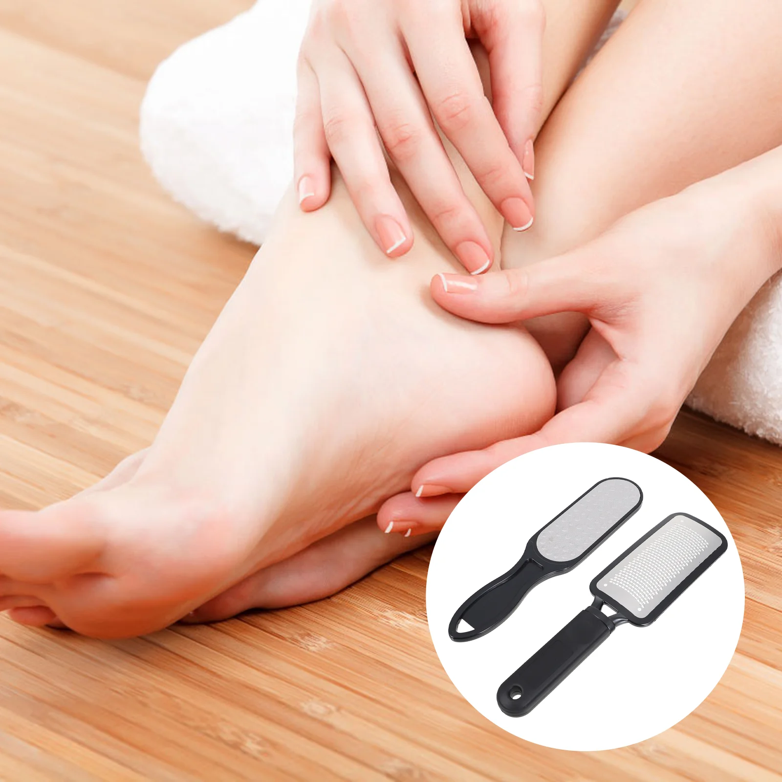 2 Pcs Double Sided Stainless Steel Foot File Dry Skin Remover Feet Hand Tools Plastic Callus Scrubber
2 Pcs Double Sided Stainless Steel Foot File Dry Skin Remover Feet Hand Tools Plastic Callus Scrubber