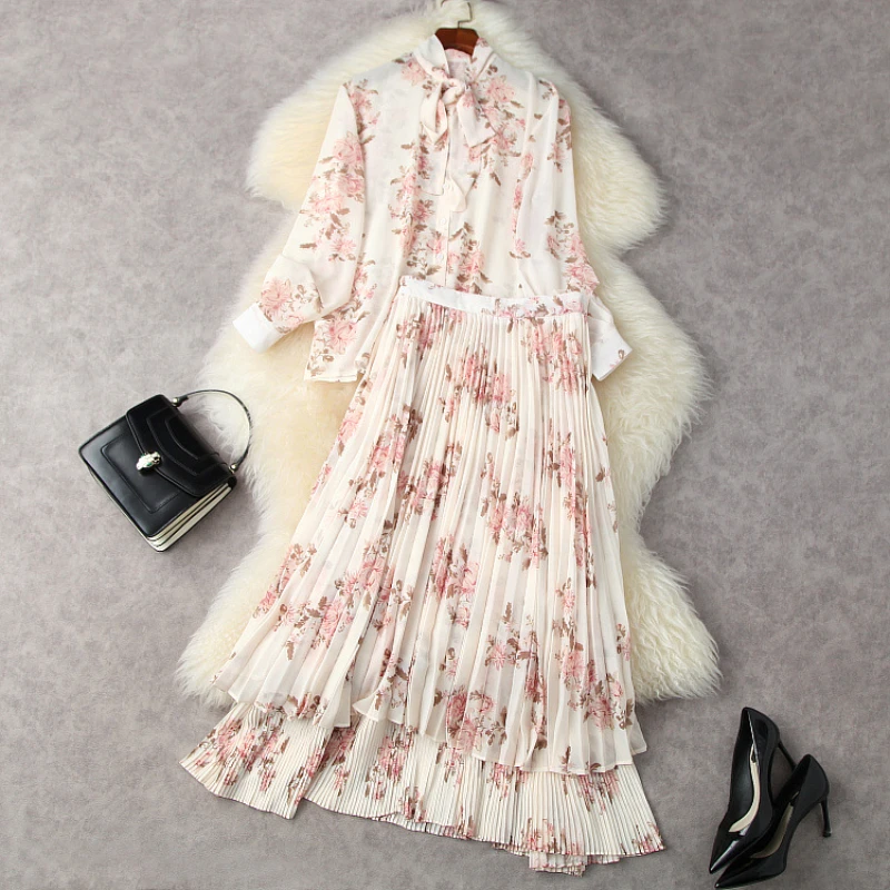2022 New Printed Shirt with Long Sleeves and Bow Collar Skirts Fashion Suits European and American Women's Wear Spring
2022 New Printed Shirt with Long Sleeves and Bow Collar Skirts Fashion Suits European and American Women's Wear Spring