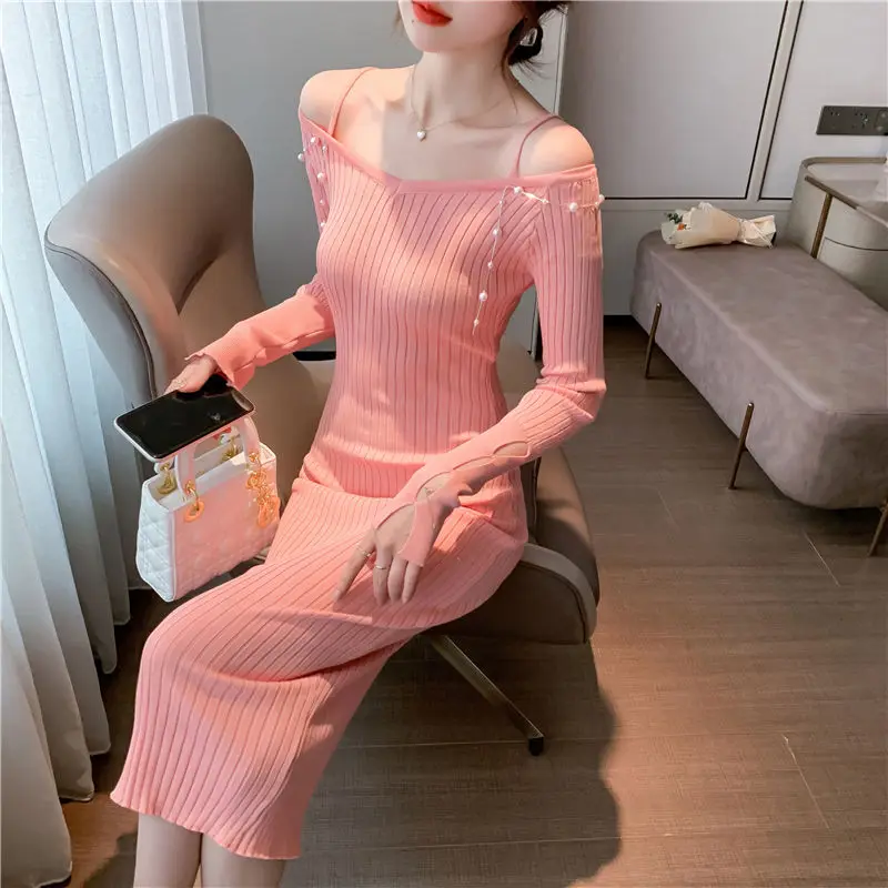 2022 Autumn Winter Women New Sexy Off-shoulder Sweater Dress Female V-neck Package Hip Vestidos Ladies Slim Knitted Dresses F281
2022 Autumn Winter Women New Sexy Off-shoulder Sweater Dress Female V-neck Package Hip Vestidos Ladies Slim Knitted Dresses F281