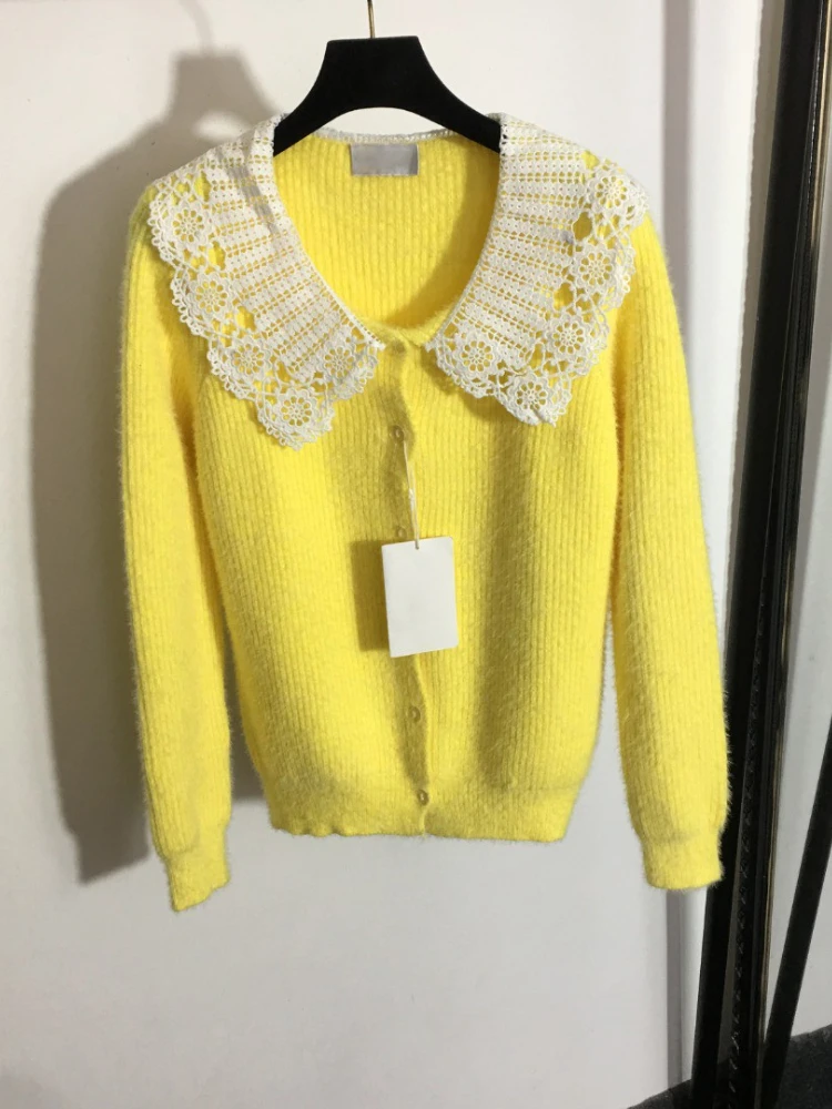 Sexy Sweet Turn-down Collar Neon Yellow Sweater for Women Casual Regular Button Top Woman High Quality Knitted Cardigans Sweater
Sexy Sweet Turn-down Collar Neon Yellow Sweater for Women Casual Regular Button Top Woman High Quality Knitted Cardigans Sweater