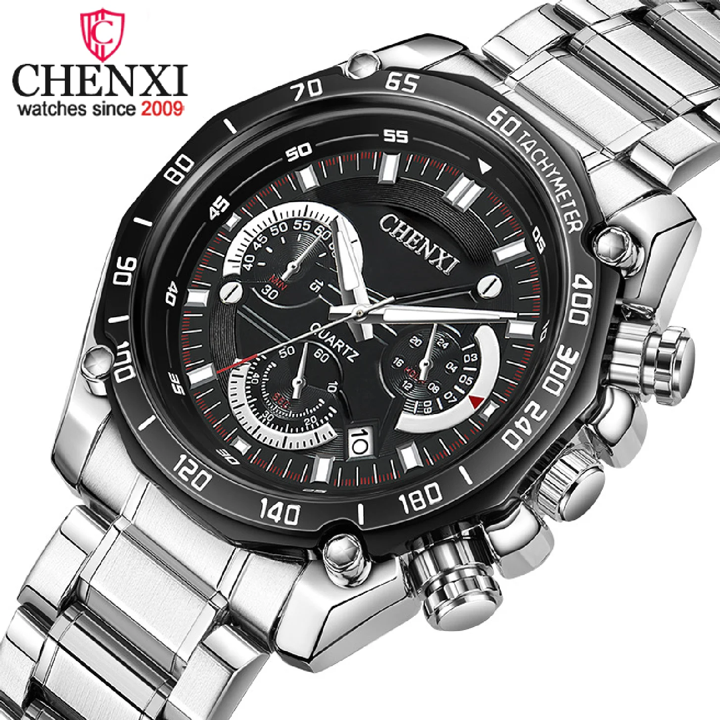CHENXI Mens Watches Stainless Steel Chronograph Top Luxury Brand Sport Quartz Men Watch Waterproof Calendar Date Wristwatch
CHENXI Mens Watches Stainless Steel Chronograph Top Luxury Brand Sport Quartz Men Watch Waterproof Calendar Date Wristwatch