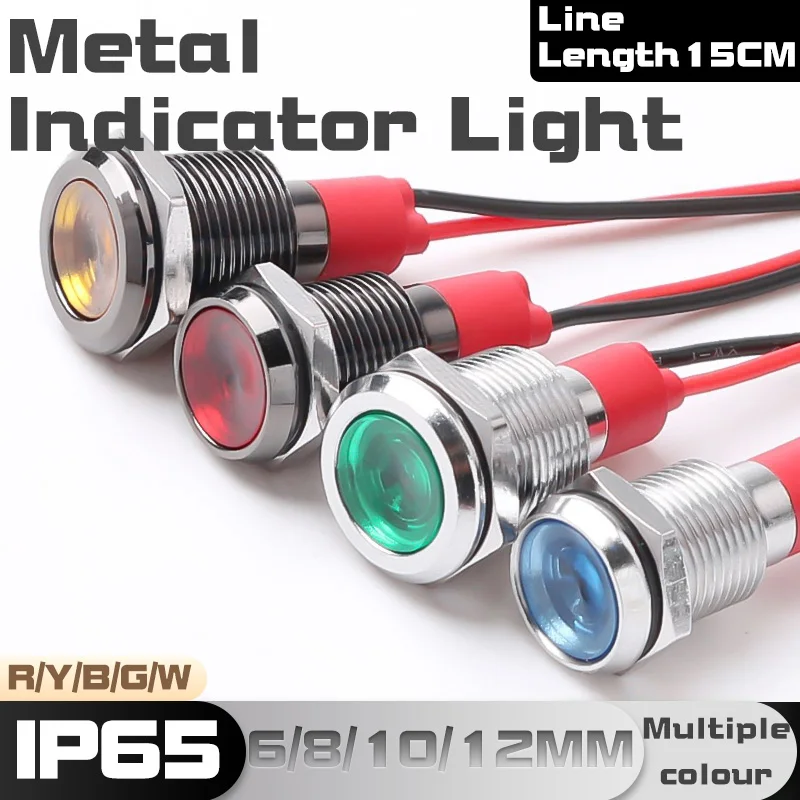 6/8/10/12MM Metal Indicator Light Oxidized Black Warning LED Pilot Signal Lamp with Wire Red Yellow Blue Green
6/8/10/12MM Metal Indicator Light Oxidized Black Warning LED Pilot Signal Lamp with Wire Red Yellow Blue Green