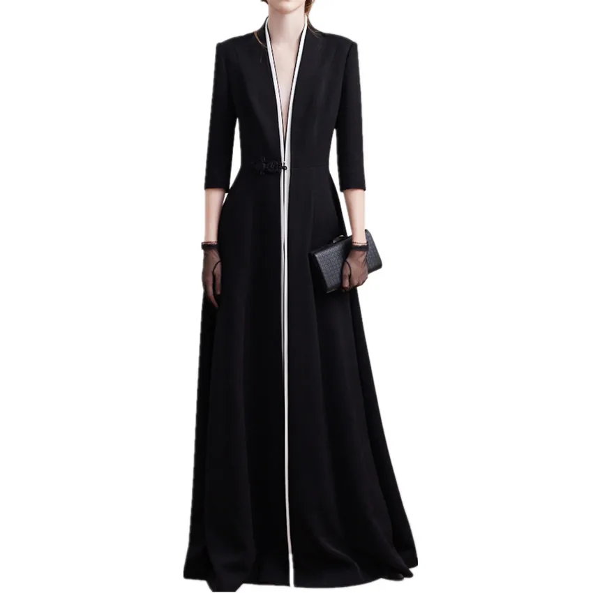 SpringAutumn Slim Fashion V-neck Three quarter Sleeve Dress Women Temperament Long Dress Party
SpringAutumn Slim Fashion V-neck Three quarter Sleeve Dress Women Temperament Long Dress Party