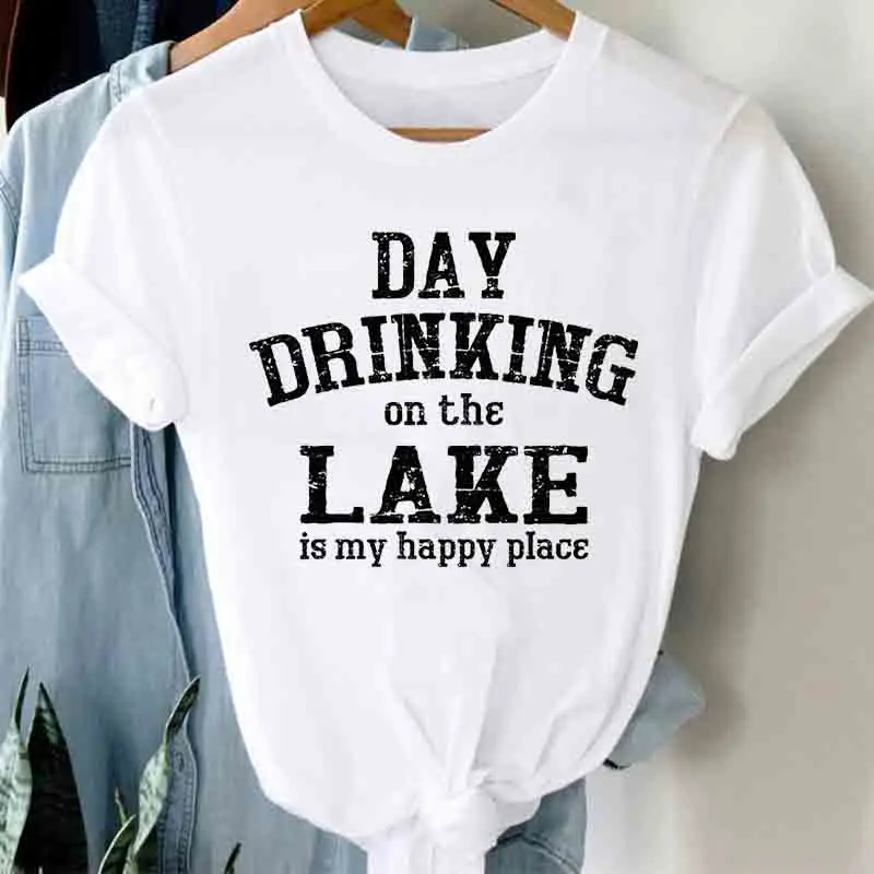 Day Drinking On The Lake Summer Cotton Womens Round Neck T-shirt 2022 Female High Quality Tshirts With Letter Print Tees Tops
Day Drinking On The Lake Summer Cotton Womens Round Neck T-shirt 2022 Female High Quality Tshirts With Letter Print Tees Tops
