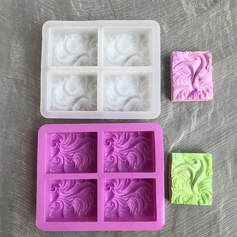 New 4-chamber 3D hand-made silicone soap mold wavy flower making fragrance mold DIY square soap resin crafts
New 4-chamber 3D hand-made silicone soap mold wavy flower making fragrance mold DIY square soap resin crafts