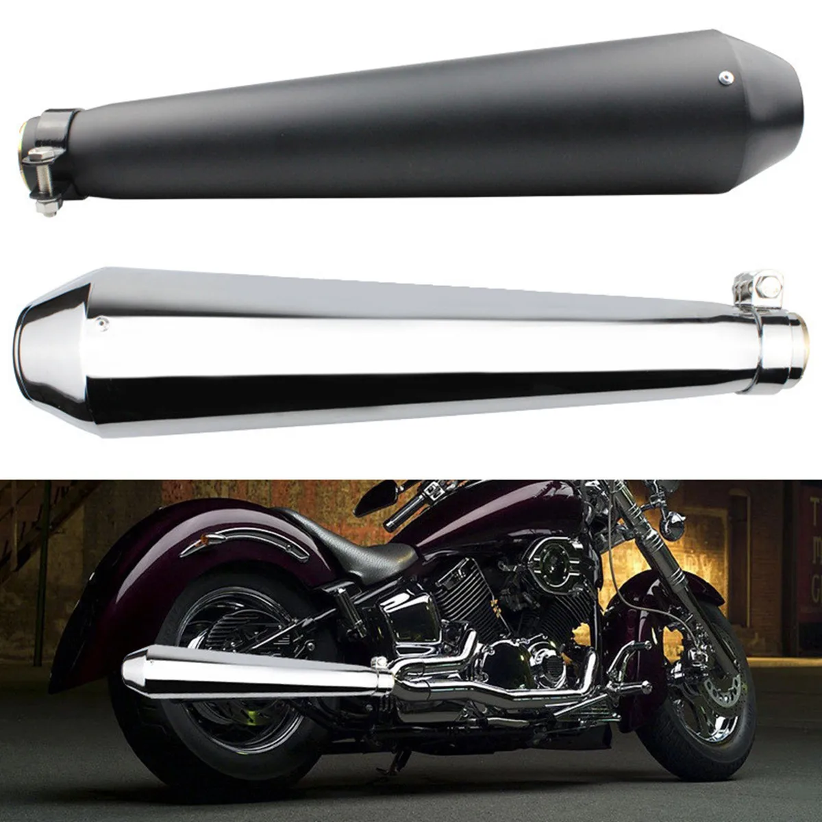 Universal Motorcycle Exhaust Pipe Motorcycle Cafe with Sliding Bracket Matte Black Silver Exhaust System Muffler Tip
Universal Motorcycle Exhaust Pipe Motorcycle Cafe with Sliding Bracket Matte Black Silver Exhaust System Muffler Tip