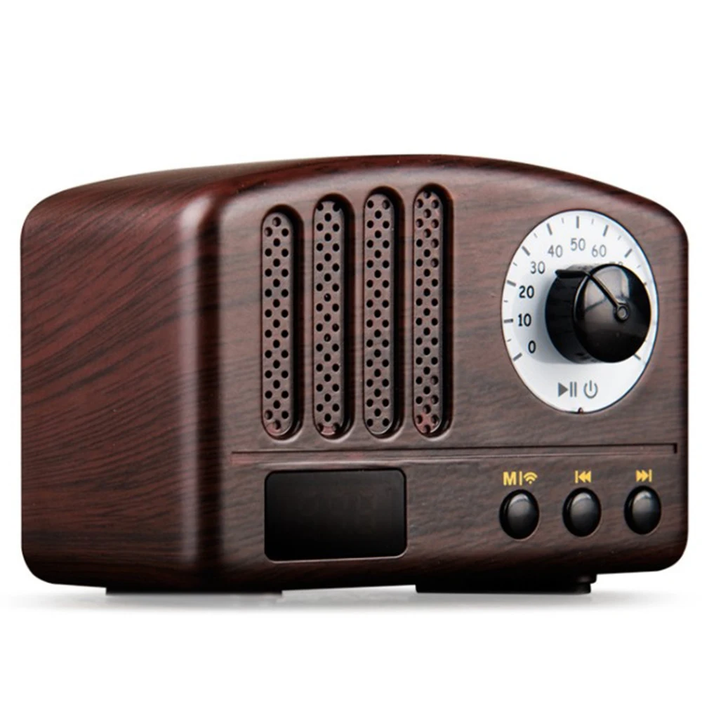 

Портативная колонка в стиле ретро, классический винтажный стиль, миниатюрный Bluetooth-динамик с FM-радио (деревянный цвет)