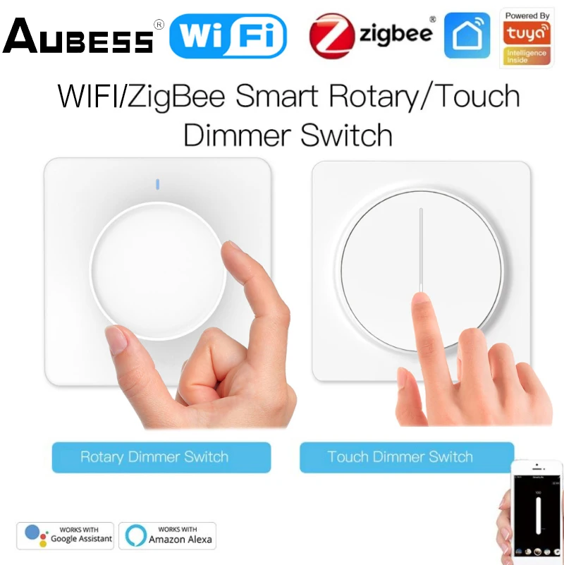 Aubess Zigbee WiFi Smart Rotary/Touch Light Dimmer Switch Smart Life/Tuya APP Remote Control Dimming Work With Alexa Google Home
Aubess Zigbee WiFi Smart Rotary/Touch Light Dimmer Switch Smart Life/Tuya APP Remote Control Dimming Work With Alexa Google Home