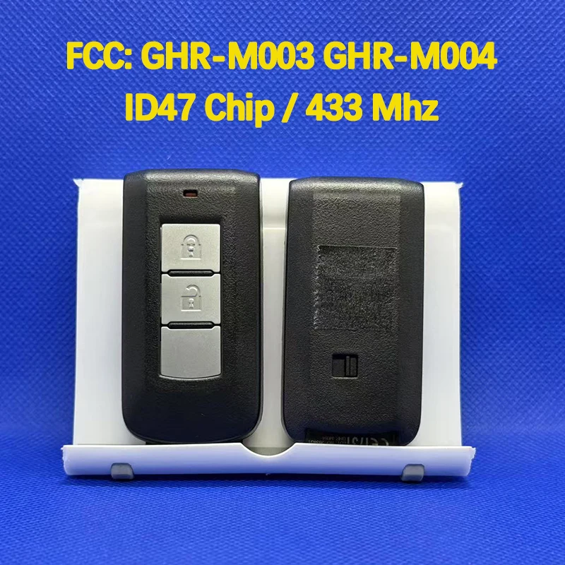 CN011011 Оригинальный 2-кнопочный смарт-ключ FCC GHR-M003 GHR-M004 ID47чип 433 МГц для M-itsubishi L200 Montero 2015+ Pajero Sport 2017+
CN011011 Оригинальный 2-кнопочный смарт-ключ FCC GHR-M003 GHR-M004 ID47чип 433 МГц для M-itsubishi L200 Montero 2015+ Pajero Sport 2017+