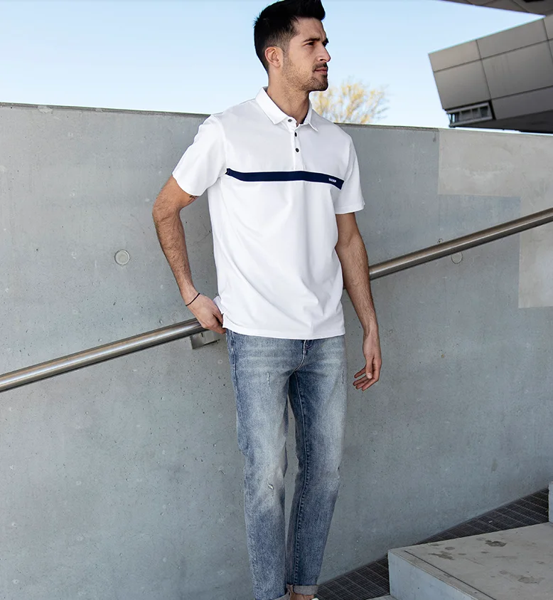 W3859 - summer new men's Polo Shirt Men's short sleeved Beaded cotton white Lapel T-shirt
W3859 - summer new men's Polo Shirt Men's short sleeved Beaded cotton white Lapel T-shirt
