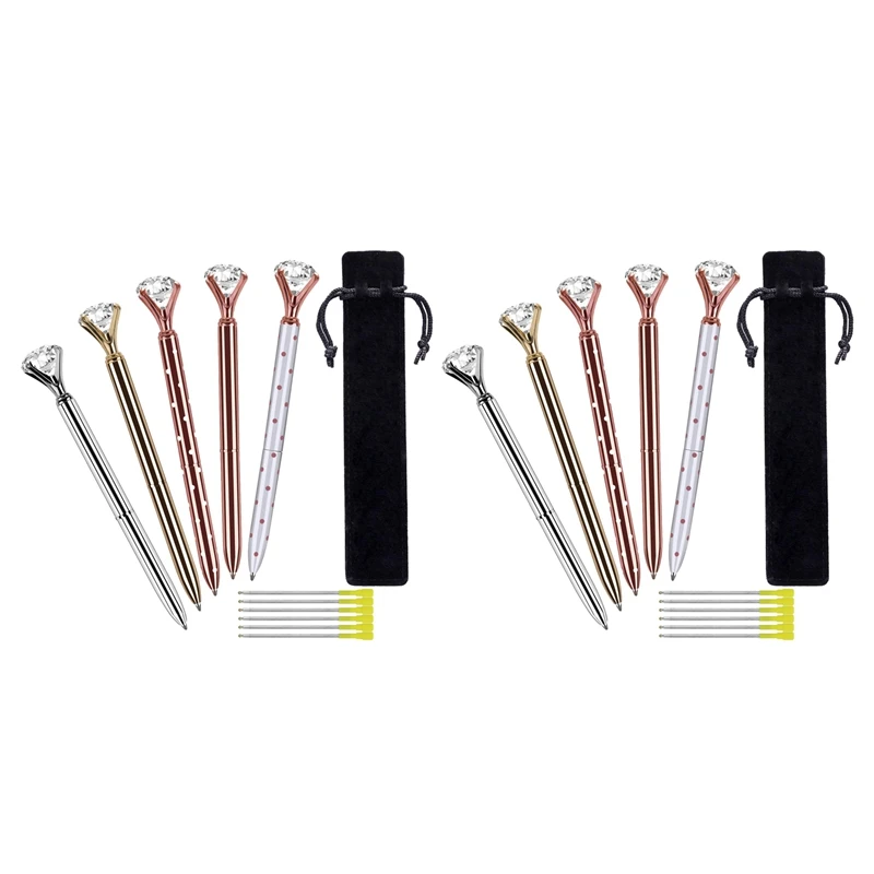 10 Pcs Big Crystal Diamond Ballpoint Pen,Metal Ballpoint Pen Office Supplies,with 10 Ballpoint Pen Refills,2 Velvet Bag
10 Pcs Big Crystal Diamond Ballpoint Pen,Metal Ballpoint Pen Office Supplies,with 10 Ballpoint Pen Refills,2 Velvet Bag
