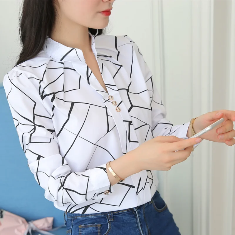 White Tops Women's Blouses Fashion Stripe Print Casual Long Sleeve Shirt Office Lady Work Shirts Female Loose Blusas Mujer 2023
White Tops Women's Blouses Fashion Stripe Print Casual Long Sleeve Shirt Office Lady Work Shirts Female Loose Blusas Mujer 2023
