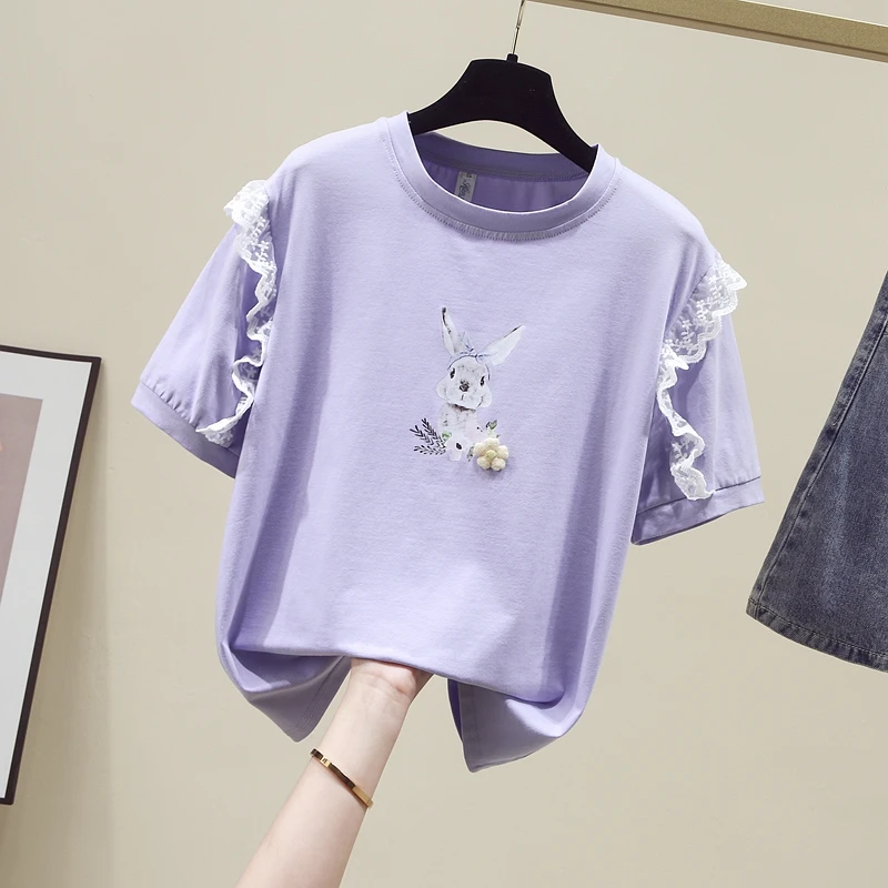 Small pure and fresh and sweet feeling small lace jacket female summer new design hubble-bubble sleeve purple T-shirt
Small pure and fresh and sweet feeling small lace jacket female summer new design hubble-bubble sleeve purple T-shirt