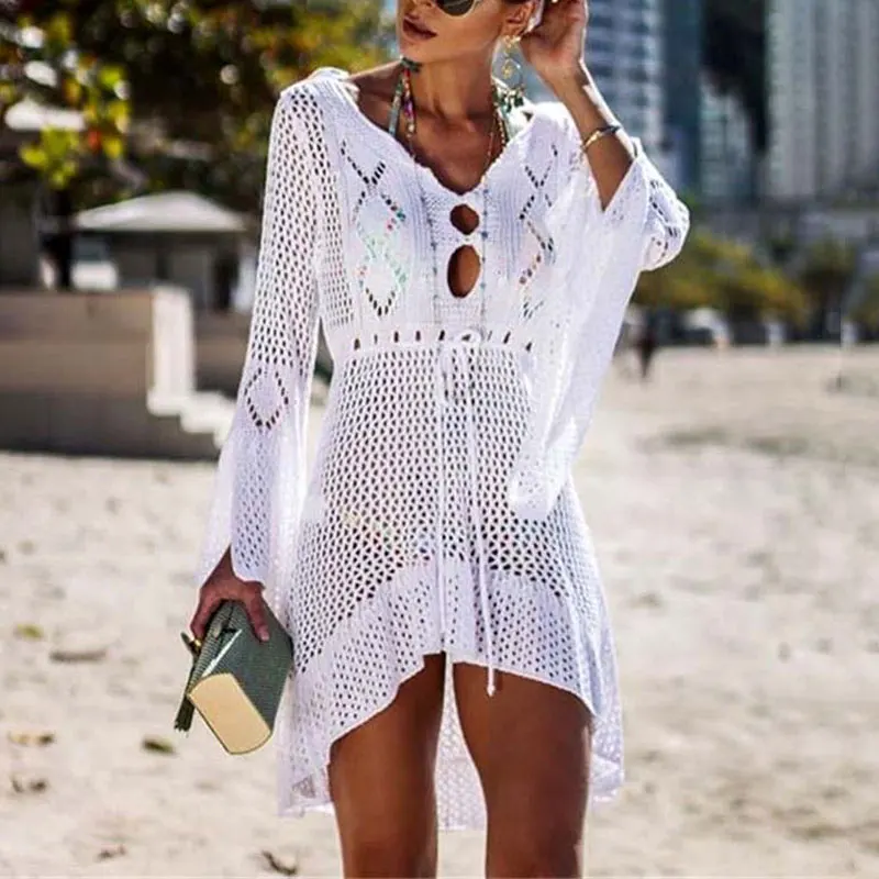 Summer Crochet Dress Women Beach Cover Up Ladies Knitted Beach Cover-up Dress Women Tunic Bikini Swimsuit Cover Up Beachwear
Summer Crochet Dress Women Beach Cover Up Ladies Knitted Beach Cover-up Dress Women Tunic Bikini Swimsuit Cover Up Beachwear