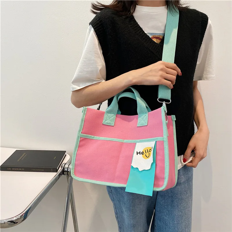 Fashion Women Canvas Shoulder Bags 2022 Summer New Ins All-match Casual Messenger Handbags Small Square Patchwork Bags
Fashion Women Canvas Shoulder Bags 2022 Summer New Ins All-match Casual Messenger Handbags Small Square Patchwork Bags