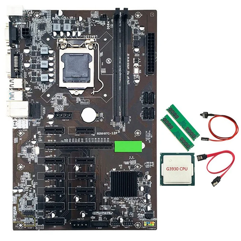 B250 BTC Mining Motherboard LGA 1151 with G3930 CPU+2XDDR4 4GB 2666MHZ RAM +Switch Cable+SATA Cable for Mining Miner
B250 BTC Mining Motherboard LGA 1151 with G3930 CPU+2XDDR4 4GB 2666MHZ RAM +Switch Cable+SATA Cable for Mining Miner