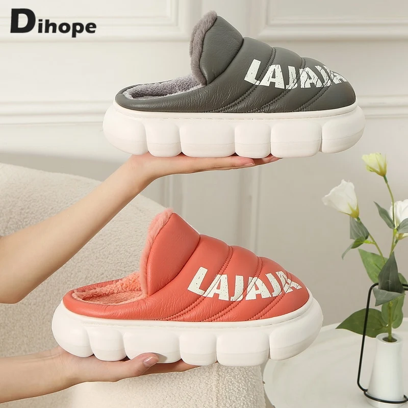 Зимние тапочки для мужчин и женщин, теплые водонепроницаемые Тапочки для пар, модные Нескользящие плюшевые, с буквенным принтом, для дома и ... 
Зимние тапочки для мужчин и женщин, теплые водонепроницаемые Тапочки для пар, модные Нескользящие плюшевые, с буквенным принтом, для дома и ...