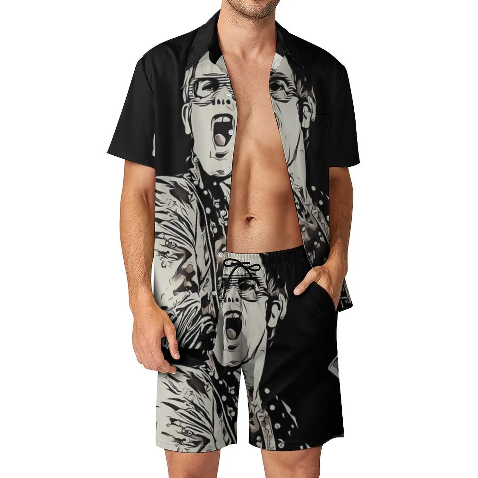 

Комплект одежды Elton John Galaxy для мужчин, Повседневная рубашка для певицы и Youtube, модные пляжные шорты, летний дизайнерский костюм из двух предметов