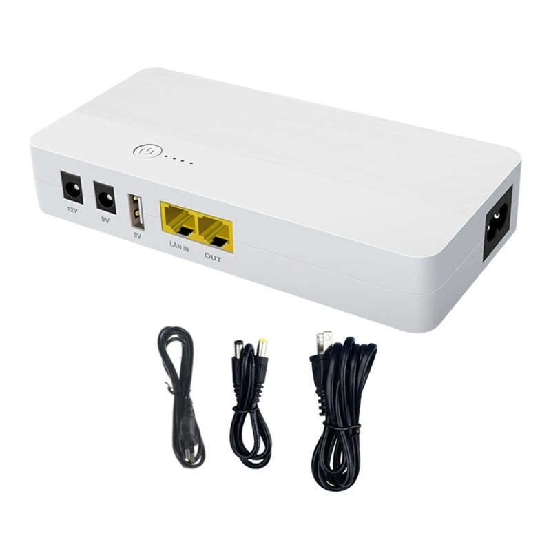

UPS Uninterrupted Power Supply 8000mAh 29.6Wh 60W 48V 5V 9V 12V 5.5x2.5mm POE UPS Power Supply for Wireless Router