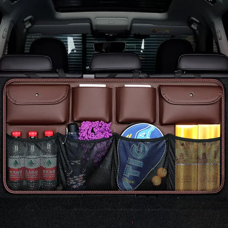 Rear Seat Back Storage Bag PU Leather Auto Backseat Net in the Trunk Organizer Stowing Tidying Interior Accessories Supplies
Rear Seat Back Storage Bag PU Leather Auto Backseat Net in the Trunk Organizer Stowing Tidying Interior Accessories Supplies