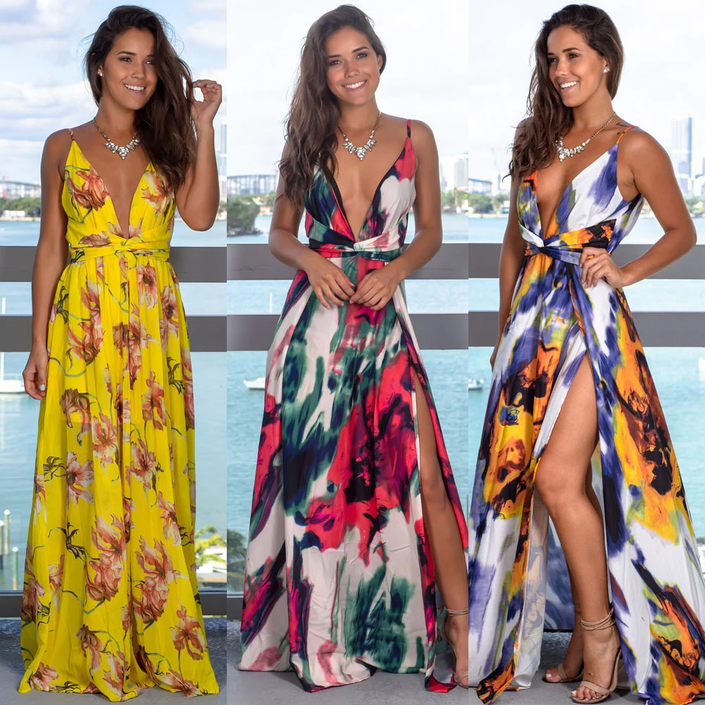 Summer Floral Dress Womens Holiday Maxi Boho Flower Dresses Fashion Beach Long Split Evening Party Sundress Clothing women
Summer Floral Dress Womens Holiday Maxi Boho Flower Dresses Fashion Beach Long Split Evening Party Sundress Clothing women