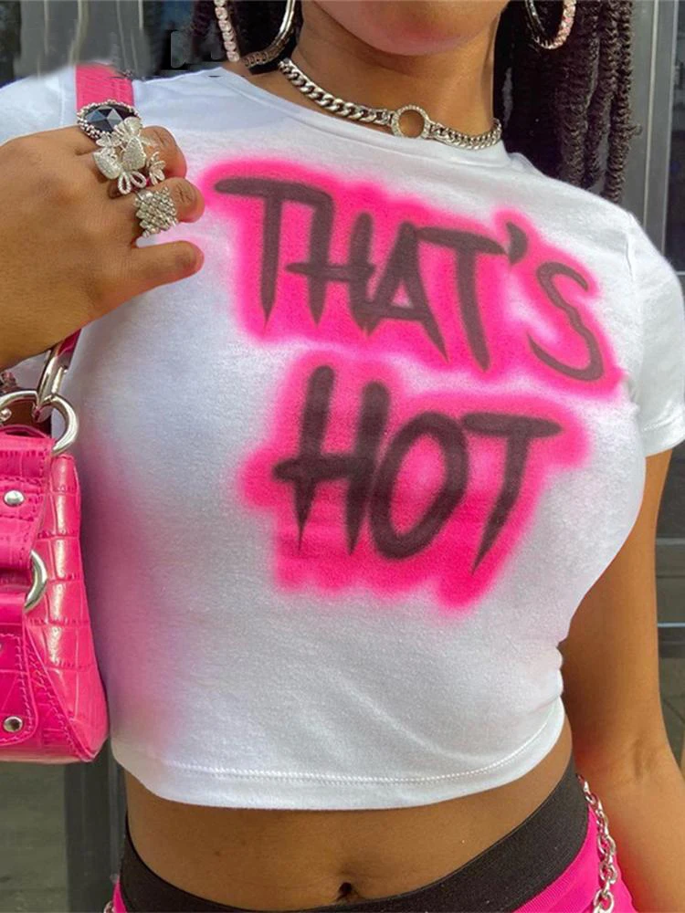 Y2K Aesthetic Cute Graphic Print Short Sleeve T-Shirt Summer Casual Punk Fairy Slim Crop Top 2000s Streetwear Grunge Sexy Tee
Y2K Aesthetic Cute Graphic Print Short Sleeve T-Shirt Summer Casual Punk Fairy Slim Crop Top 2000s Streetwear Grunge Sexy Tee