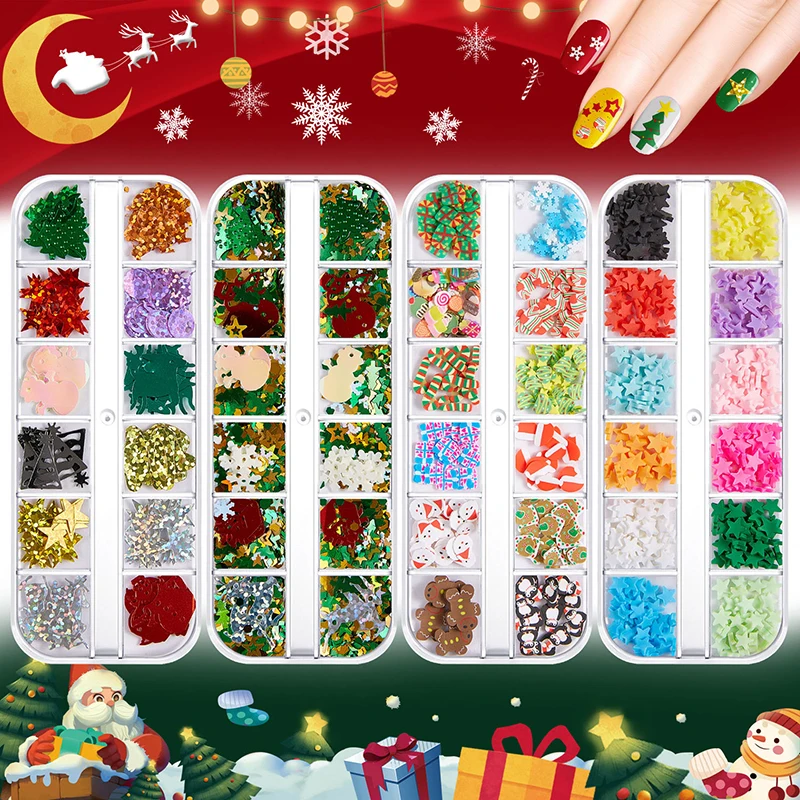 12 Girds Clay Slices Resin Nail Decoration Christmas Nail Sticker Xmas Manicure 2022 New Polymer Clay 3D Colorful Nail Decor
12 Girds Clay Slices Resin Nail Decoration Christmas Nail Sticker Xmas Manicure 2022 New Polymer Clay 3D Colorful Nail Decor