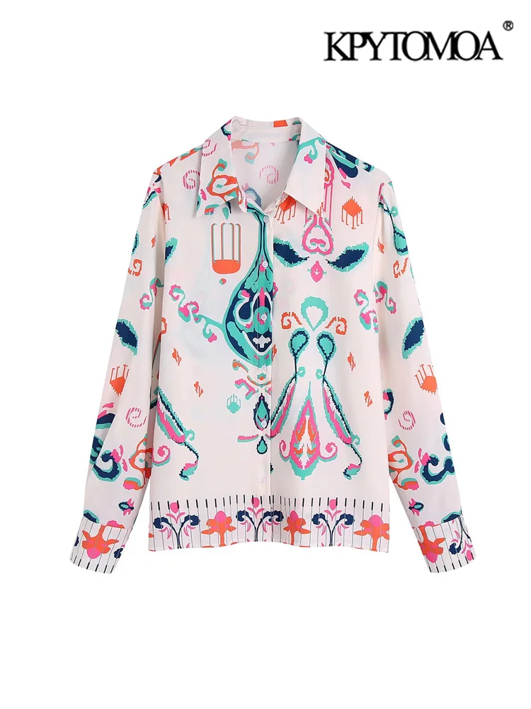 KPYTOMOA Women Fashion Front Buttons Printed Shirts Vintage Lapel Collar Long Sleeve Female Blouses Blusas Chic Tops
KPYTOMOA Women Fashion Front Buttons Printed Shirts Vintage Lapel Collar Long Sleeve Female Blouses Blusas Chic Tops