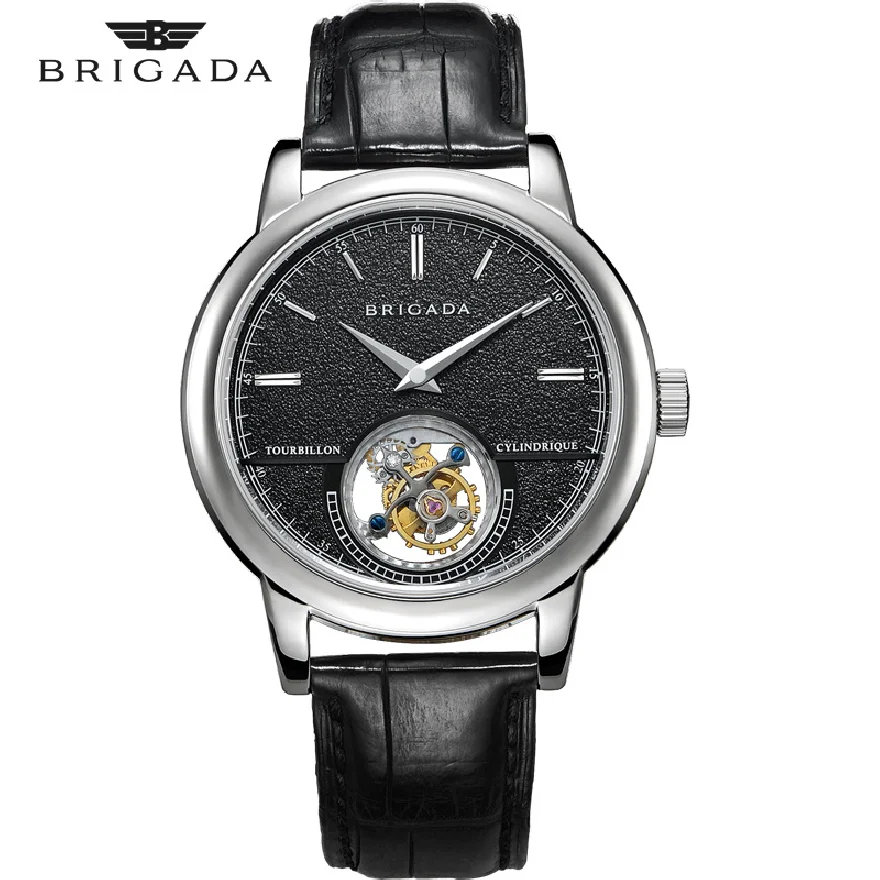 BRIGADA Luxurious Men's Automatic Tourbillon Self-winding Mechanical Watch Hollow Out ST8002 Seagull Movement Leather Wristwatch
BRIGADA Luxurious Men's Automatic Tourbillon Self-winding Mechanical Watch Hollow Out ST8002 Seagull Movement Leather Wristwatch
