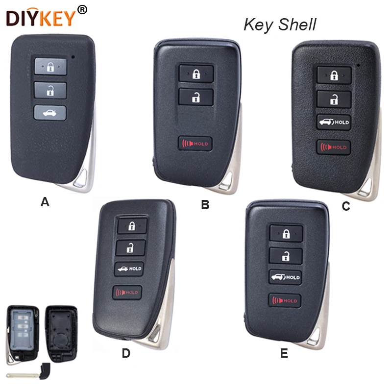 DIYKEY 3/4 Button Smart Remote Car Key Case Shell Fob for Lexus LX570 NX200 NX300 LX460 RX350 2015 2016 2017 2018 2019 2020
DIYKEY 3/4 Button Smart Remote Car Key Case Shell Fob for Lexus LX570 NX200 NX300 LX460 RX350 2015 2016 2017 2018 2019 2020