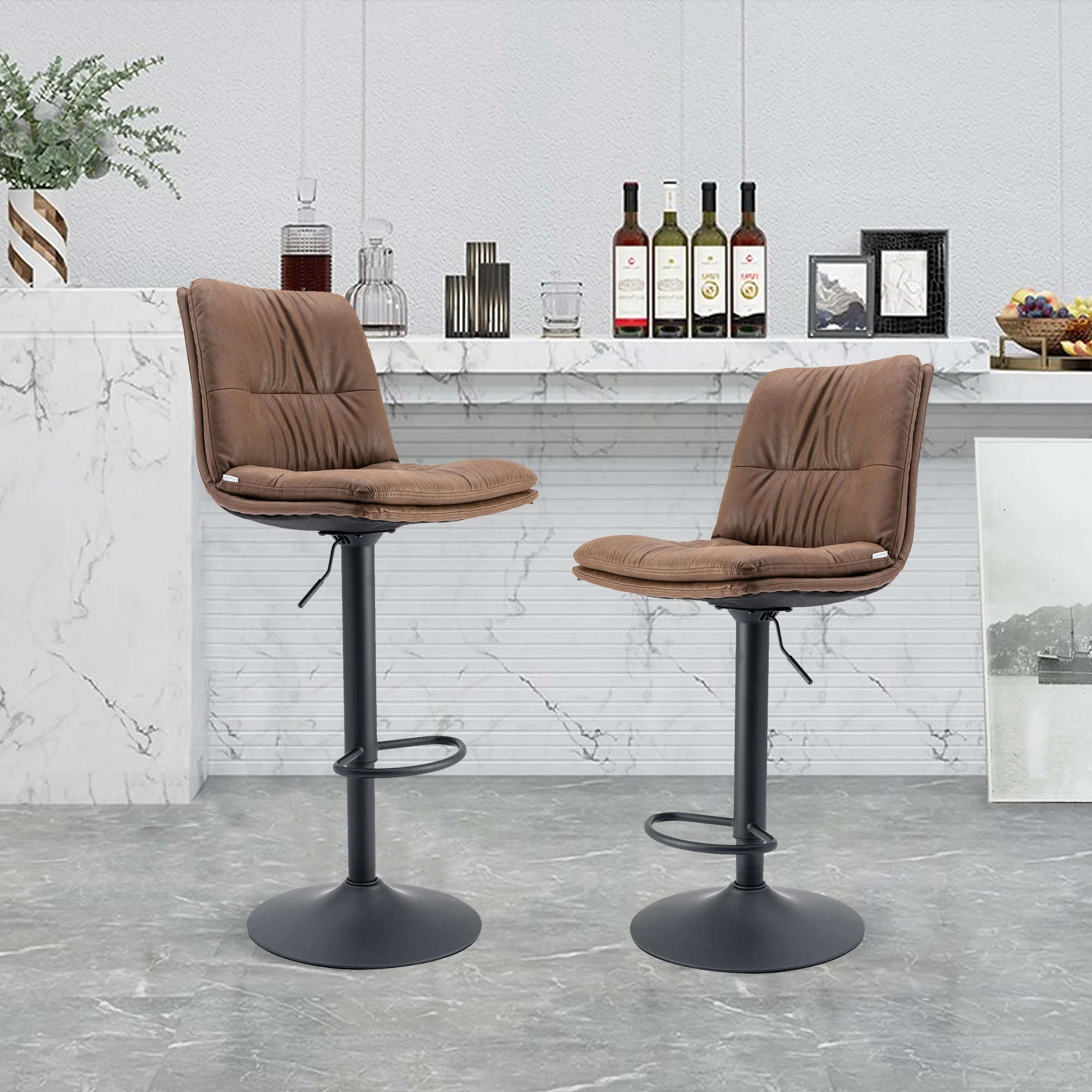 Furniture Bar Stools with Back and Footrest Counter Height Dining Chairs Set of 2
Furniture Bar Stools with Back and Footrest Counter Height Dining Chairs Set of 2