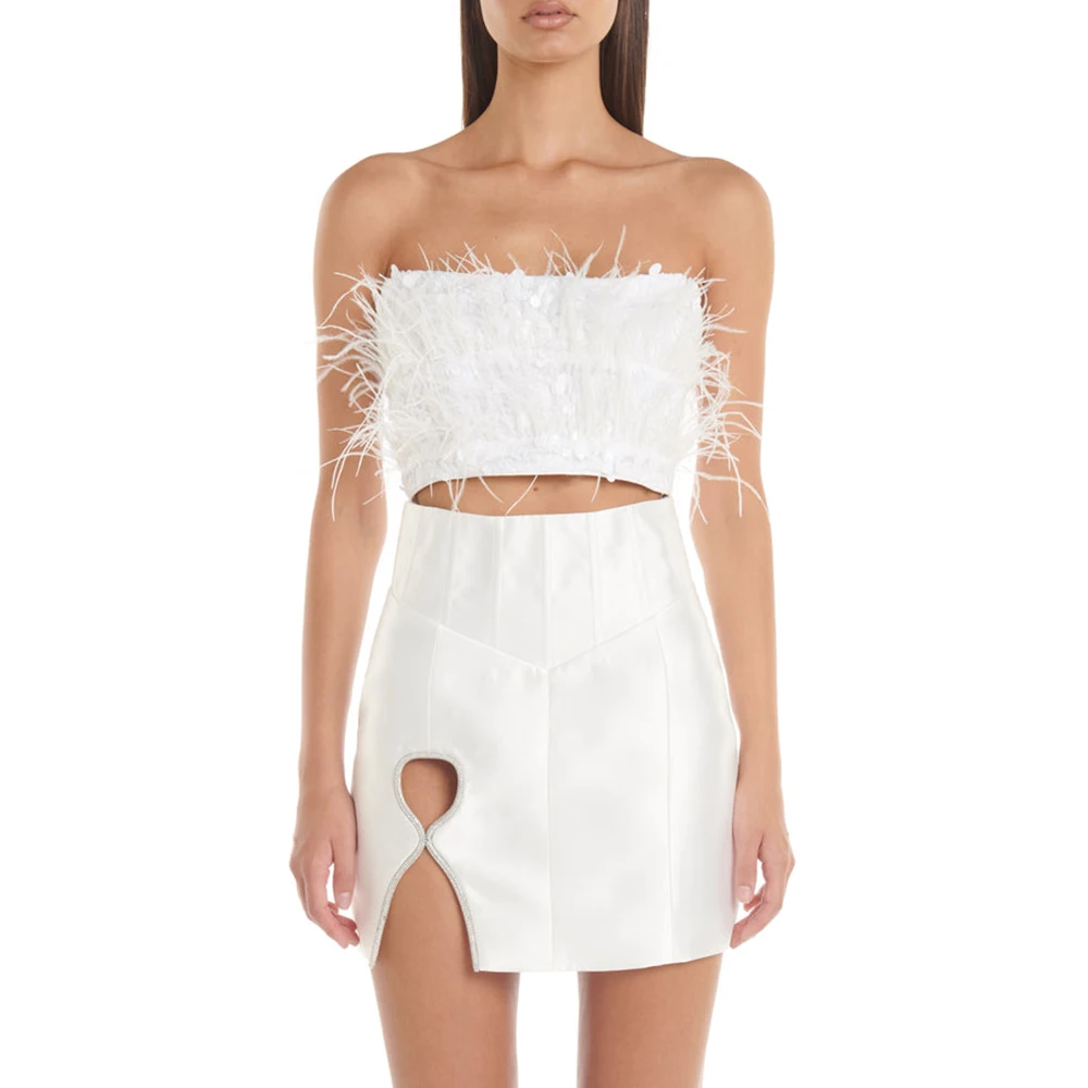 DEIVE TEGER 2023 New Women'S Sexy Strapless Sequin Feather Jacket+Mini Skirt Two-Piece White Pink Tight-Fitting Design Party Set
DEIVE TEGER 2023 New Women'S Sexy Strapless Sequin Feather Jacket+Mini Skirt Two-Piece White Pink Tight-Fitting Design Party Set