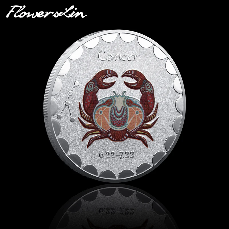 Cancer Commemorative Coin Destiny Twelve Constellation Date 6.22-7.22 Silver Lucky Coin Metal Badge Collect Happy Birthday Gift
Cancer Commemorative Coin Destiny Twelve Constellation Date 6.22-7.22 Silver Lucky Coin Metal Badge Collect Happy Birthday Gift