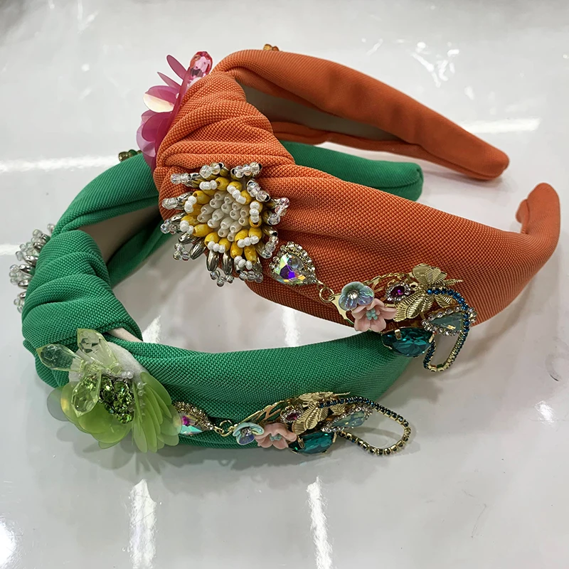 Fabric Knotted Flower Headband For Women Handmade Sequin Rhinestone Hairband Baroque Crystal Headwear Ladies Hair Accessories
Fabric Knotted Flower Headband For Women Handmade Sequin Rhinestone Hairband Baroque Crystal Headwear Ladies Hair Accessories