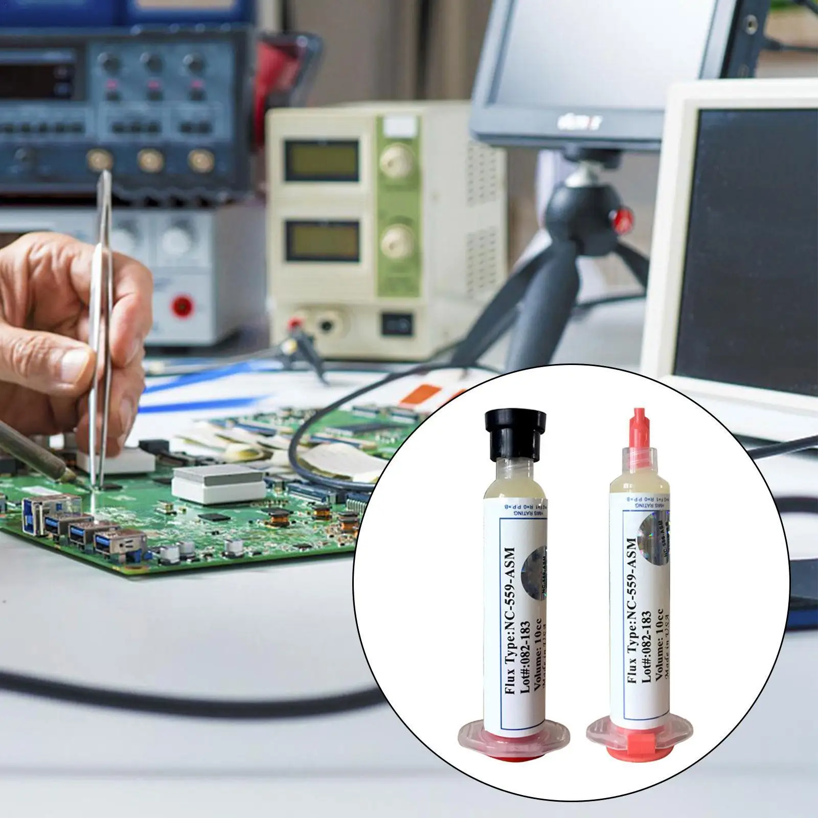 10CC Solder Paste Lead-free Lead Flux for Soldering Welding point Solder Flux Syringe For Chips Phone DIY Repair Tool
10CC Solder Paste Lead-free Lead Flux for Soldering Welding point Solder Flux Syringe For Chips Phone DIY Repair Tool