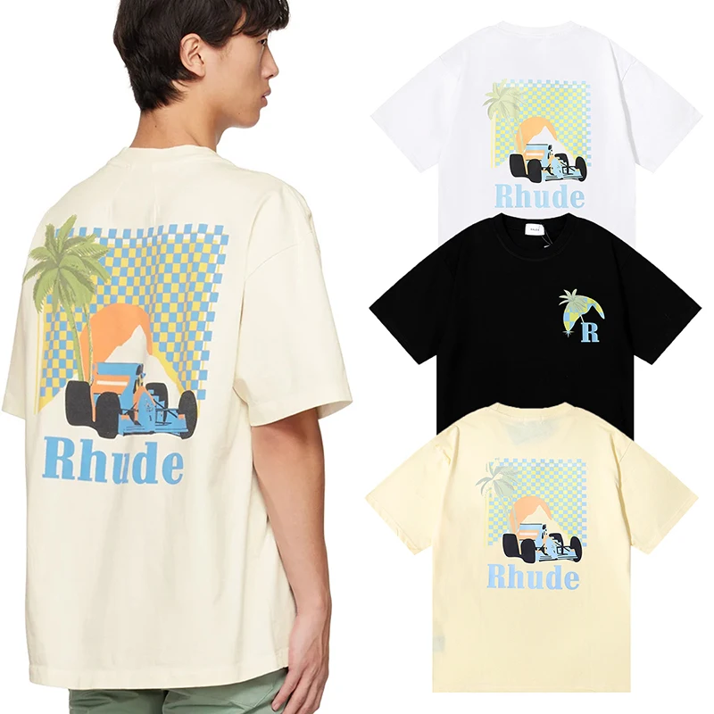 Coconut Tree Racing Rhude Short Sleeve Men Women 1:1 Fashion Streetwear Tees Letter Printing Logo Tops Casual New RHUDE T-shirts
Coconut Tree Racing Rhude Short Sleeve Men Women 1:1 Fashion Streetwear Tees Letter Printing Logo Tops Casual New RHUDE T-shirts